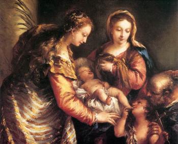 喬瓦尼 安東尼奧 Holy Family with St John the Baptist and St Catherine